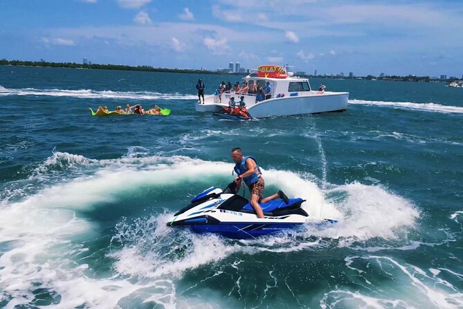 3 Hour Party Boat Jet ski Banana Tube and open bar in Miami - Key highlights worth clocking
