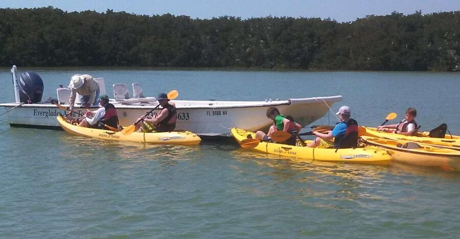 Everglades: Boat Assisted Kayak Eco Tour - The first boat cruise: getting your eyes tuned for wildlife
