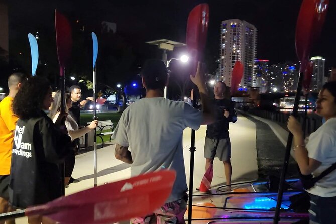 L.E.D. Light Kayak Miami City Lights - Safety and gear: life jackets, clear instructions, and a reality check about getting wet