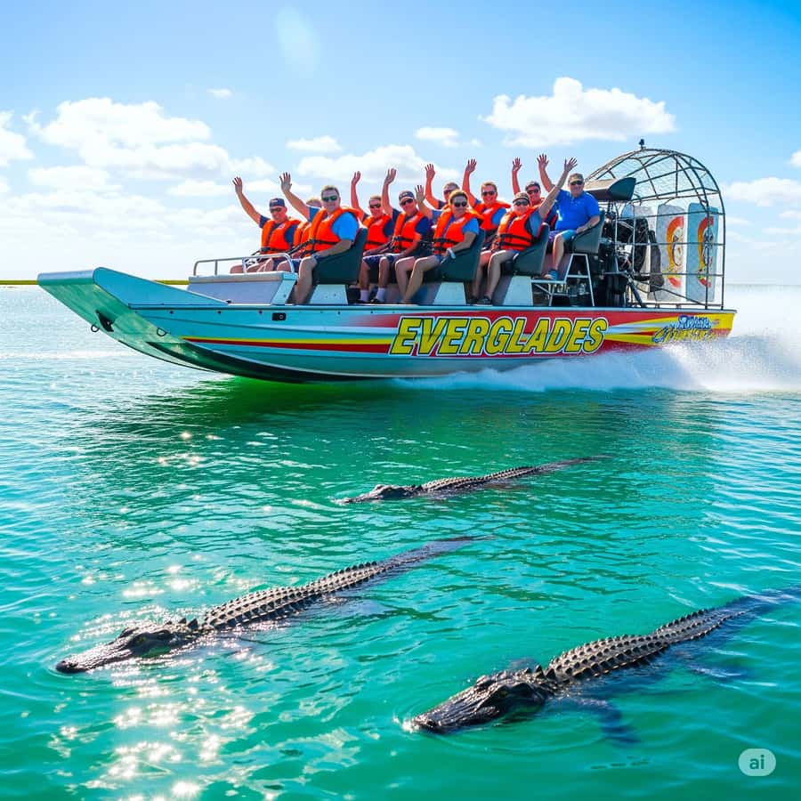 Miami: Alligator Spotting Airboat with Pick-Up/Drop-off - 4.5 Hours Total, Morning or Afternoon, With Miami Pickup