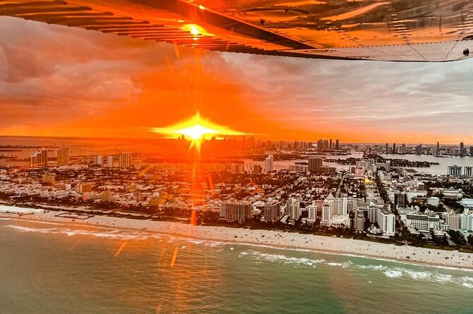 Miami Beach: Romantic Sunset Private Airplane Tour with Champagne - The View Plan: Miami Beach and the Intercoastal Water Color