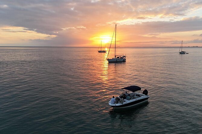 Miami Boat Tour –Day and Night Cruises with Champagne - Coconut Grove to Rickenbacker Causeway, where the skyline first hits