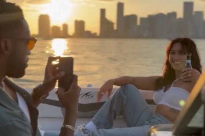 Miami Boat Tour –Day and Night Cruises with Champagne - Your boat vibe: Bluetooth music, cooler drinks, and champagne on request