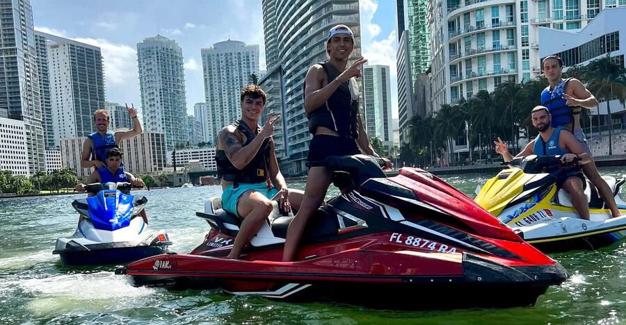 Miami: Jet Ski Adventure with Complimentary Speed Boat Ride - Speed-boat views of Miami Beach mansions before you hit the throttle