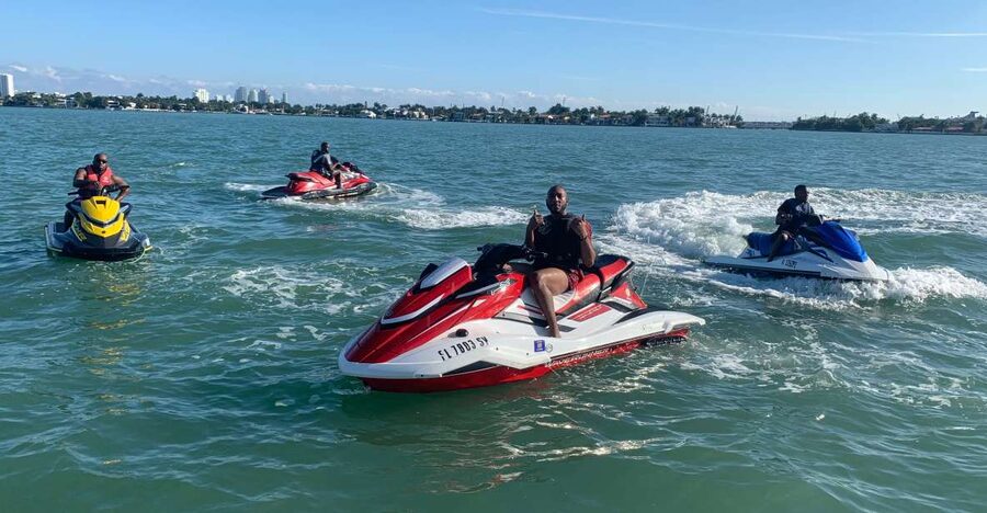 Miami: Jet Ski Rental with Instructor and Tutorial - Pontoon Boat Out, Then the Life Jacket Fitting