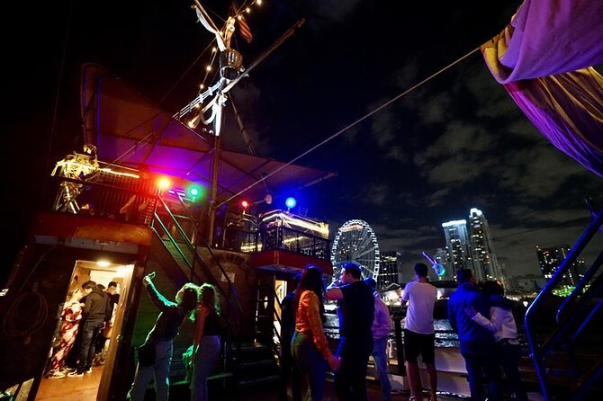 Miami Party Boat Cruise Music & Skyline Views - Bayside Night Energy and the El Loro Pirate-Boat Moment