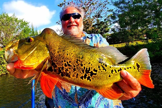 Peacock Bass Fishing Trip near Miami South Beach - The water stops: Clevelander, Blue Lagoon, Miami Beach