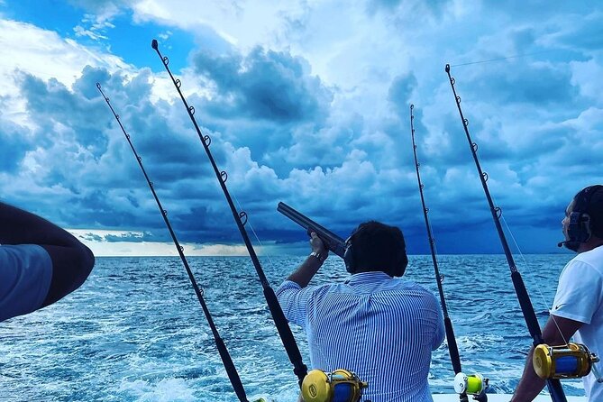 Private Charter Saltwater Fishing with Ocean Skeet Shooting - A private Miami Beach yacht day, done like a pro
