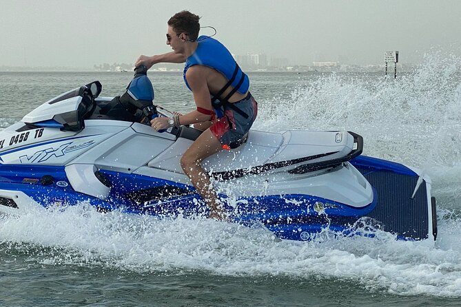 South Beach Jet Ski Rental departs Bayside Marketplace - Pontoon boat to the launch zone: the “setup” portion you should enjoy